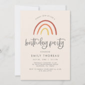 Blush Roze Terracotta Regenboog Meisje Verjaardags Kaart (Voorkant)