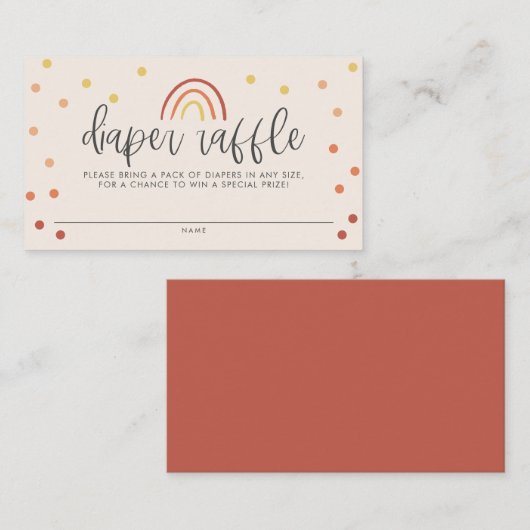 Blush roze terracotta regenboogspoel Baby Diaper R Informatiekaartje (Voorkant / Achterkant)