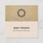 BLUSH ROZE TERRACOTTA TEXTUUR LOGO QR CODE VIERKANTE VISITEKAARTJE (Voorkant)