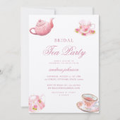 Blush Roze Thee Bridal Shower Kaart (Voorkant)