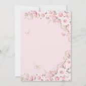 Blush Roze Thee Rozen Vlindertuin Quinceanera Kaart (Achterkant)