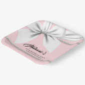 Blush Roze Tiffany Parels Fancy Feestservies Papieren Bordje (Gebogen)