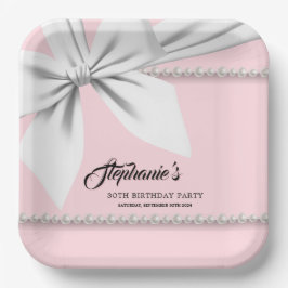 Blush Roze Tiffany Parels Fancy Feestservies Papieren Bordje