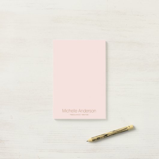 Blush roze trendy minimalistische mode post-it® notes (Op bureau)