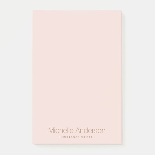 Blush roze trendy minimalistische mode post-it® notes (Voorkant)