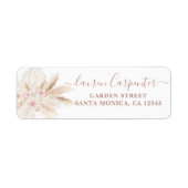 Blush roze Tropical Boho Label (Voorkant)