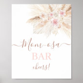 Blush roze Tropical Mimosa Bar-teken Poster (Voorkant)