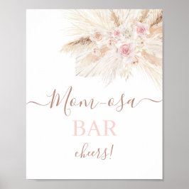Blush roze Tropical Mimosa Bar-teken Poster