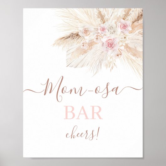 Blush roze Tropical Mimosa Bar-teken Poster (Voorkant)
