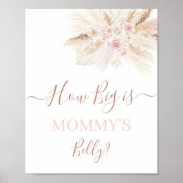 Blush roze Tropisch Hoe groot is het bord van mama Poster