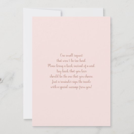 Blush roze tropische Baby shower Girl Invitation Kaart (Achterkant)