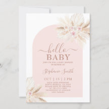 Blush roze tropische Baby shower Girl Invitation