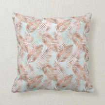 Blush roze tropische bladeren en Blauwgroen