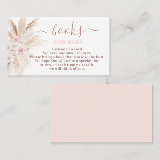 Blush roze tropische boeken voor babymeisje Kaart (Voorkant / Achterkant)