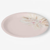 Blush roze tropische Borden Papieren Bordje (Gekanteld)