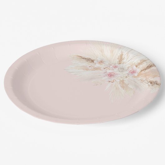 Blush roze tropische Borden Papieren Bordje (Gekanteld)