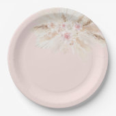 Blush roze tropische Borden Papieren Bordje (Voorkant)