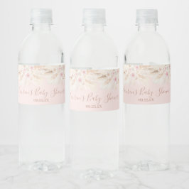 Blush roze Tropische Food and Beverage Label Set Waterfles Etiket