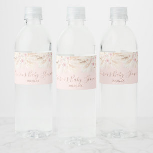 Blush roze Tropische Food and Beverage Label Set Waterfles Etiket