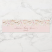 Blush roze Tropische Food and Beverage Label Set Waterfles Etiket (Enkel label)