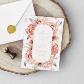 Blush Roze Trouw Goud Folie Uitnodiging