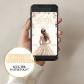 Blush Roze Trouwjurk Jurk Bloemen Vrijgezellenfees Kaart