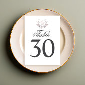 Blush Roze Trouwtafel Nummer Monogram Motief Kaart