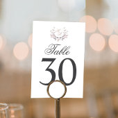 Blush Roze Trouwtafel Nummer Monogram Motief Kaart