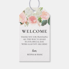 Blush Roze Tuin Bloemen Bruiloft Welkomsttas Cadeaulabel