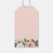 Blush Roze Tuin Bloemen Bruiloft Welkomsttas Cadeaulabel (Achterkant)
