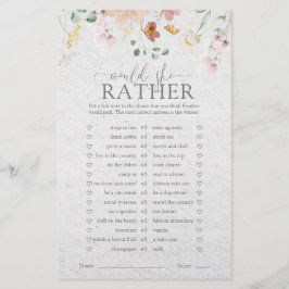 Blush Roze Tuin Bloemen Vrijgezellenfeest spel