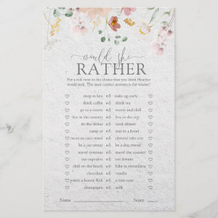 Blush Roze Tuin Bloemen Vrijgezellenfeest spel