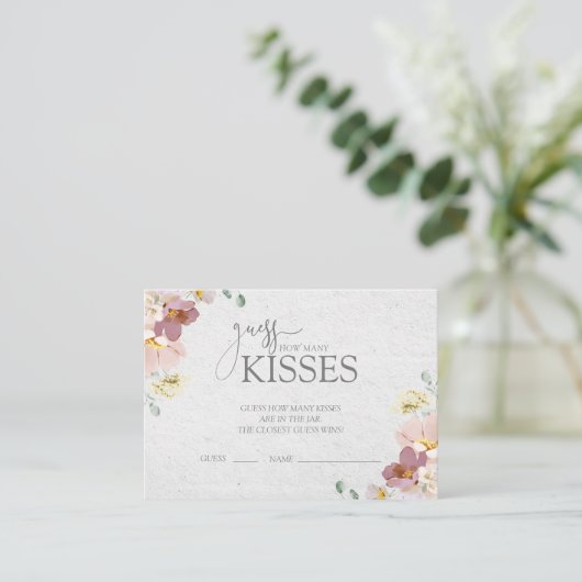 Blush Roze Tuin Bloemen Vrijgezellenfeest spel Informatiekaartje (Staand voorkant)