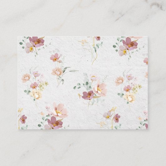 Blush Roze Tuin Bloemen Vrijgezellenfeest spel Informatiekaartje (Achterkant)