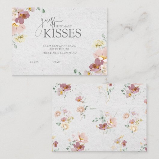 Blush Roze Tuin Bloemen Vrijgezellenfeest spel Informatiekaartje (Voorkant / Achterkant)