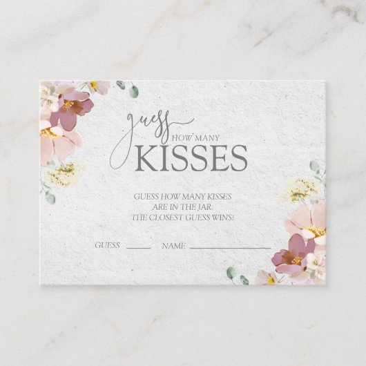 Blush Roze Tuin Bloemen Vrijgezellenfeest spel Informatiekaartje (Voorkant)