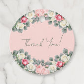 Blush Roze  Tuin Rozen Baby shower Bedankjes Labels (Voorkant)
