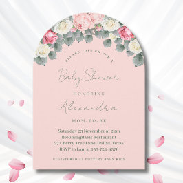 Blush Roze  Tuin Rozen Baby shower Kaart