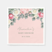 Blush Roze  Tuin Rozen Baby shower Servet (Voorkant)