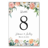 Blush Roze Tuin Rozen en pioenen Floral Wedding Kaart (Achterkant)