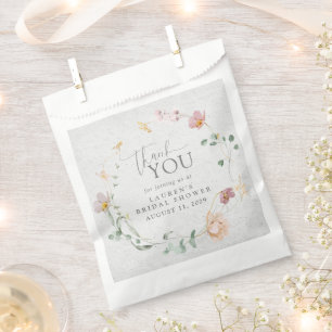 Blush Roze tuinbloemen Vrijgezellenfeest Bedankzakje