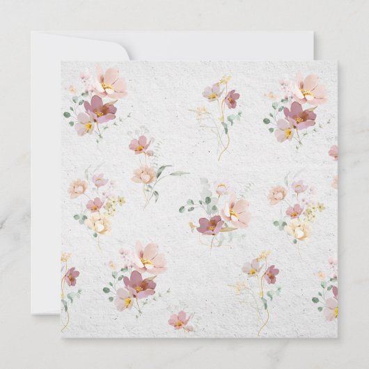 Blush Roze tuinbloemen Vrijgezellenfeest Kaart (Achterkant)