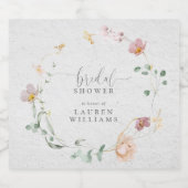 Blush Roze tuinbloemen Vrijgezellenfeest Sparkling Wijnetiket (Enkel label)