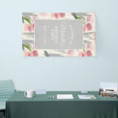 Blush roze Tulips Floral Birthday Party Welkom Spandoek (Beurs)