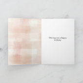 Blush roze tulpen bloemenverjaardag kaart (Binnen)