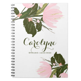 Blush roze tulpen gepersonaliseerd Notitieboek