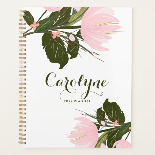 Blush roze tulpen gepersonaliseerde planner (Voorkant)