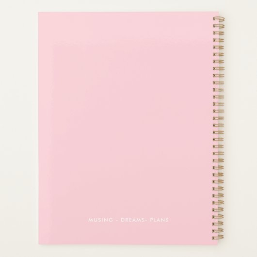 Blush roze tulpen gepersonaliseerde planner (Achterkant)