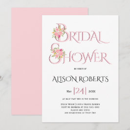 Blush roze typografie, roze roze roze vrijgezellen kaart