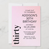 Blush Roze Typografie Verjaardag Kaart (Voorkant)